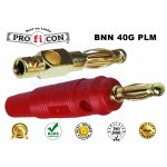 BNN 40G PLM RED Pro.fi.con elastic male banana golden plated καλής ποιότητας κόκκινη επίχρυση αρσενική ελαστική μπανάνα φις καλωδίου
